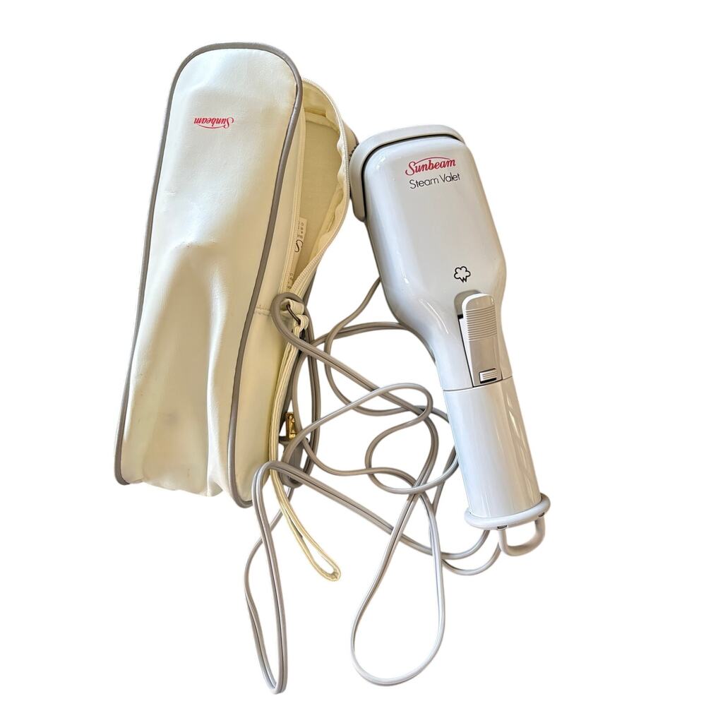 Vintage Sunbeam Steam Valet Garment Steamer W/ Case Instructions Brush works